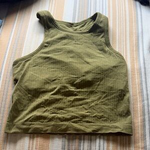 Lululemon Athletica Khaki Ribbed Tank Top